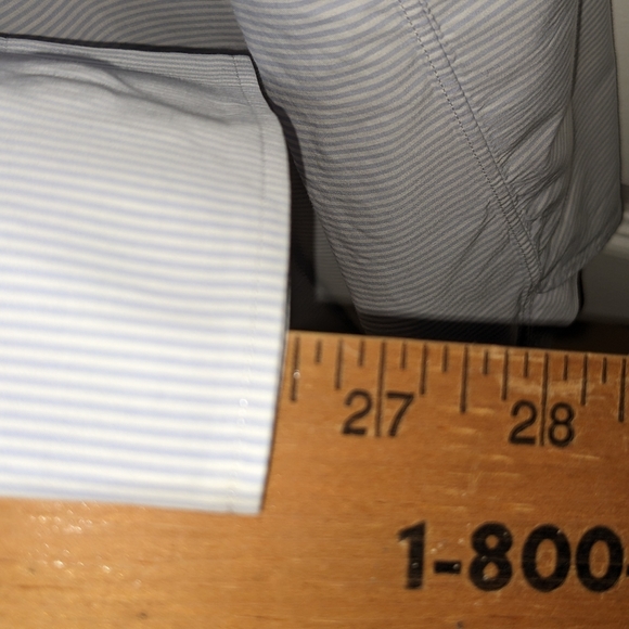 Calder Carmel cotton fine gray pinstripe hidden button down collar size XXL - Picture 5 of 10
